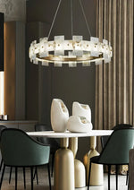 Alabaster Rectangle Annular Chandelier — image 13