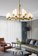 Alabaster Luxury Moonshade Brass Chandelier — image 9