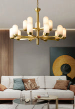 Alabaster Luxury Moonshade Brass Chandelier — image 4