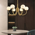 Alabaster Modern Brass Chandelier — image 4