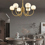 Alabaster Modern Brass Chandelier — image 12