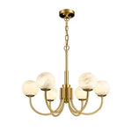 Alabaster Modern Brass Chandelier — image 19