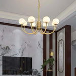 Alabaster Modern Brass Chandelier — image 7