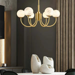 Alabaster Modern Brass Chandelier — image 10