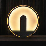 Alabaster Modern Disc Table Lamp