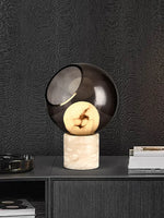 Alabaster Modern Smoked Glass Table Lamp — image 8