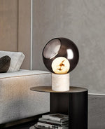 Alabaster Modern Smoked Glass Table Lamp — image 6