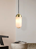 Alabaster Moonshade Copper Pendant Lamp — image 5