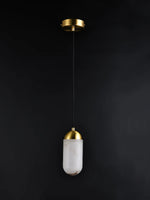 Alabaster Moonshade Copper Pendant Lamp — image 12