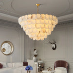 Alabaster Multi-Layer Brass Chandelier