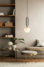 Alabaster Oval Ring Pendant Lamp — image 8