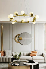 Alabaster Raechelle Brass Chandelier — image 4