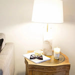 Alabaster Raw Fbric Table Lamp — image 7