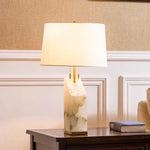 Alabaster Raw Fbric Table Lamp — image 3