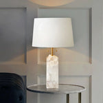 Alabaster Raw Fbric Table Lamp — image 5