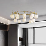 Alabaster Sphere Ring Chandelier