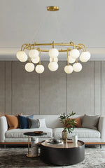 Alabaster Sphere Ring Chandelier