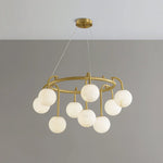 Alabaster Sphere Ring Chandelier