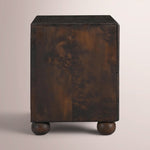 Alvory 3-Drawer Nightstand — DARK BROWN BURL