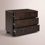 Alvory 3-Drawer Nightstand — DARK BROWN BURL