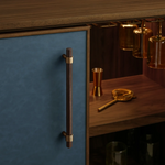 Brevan Bar Cabinet — WALNUT & NAVY