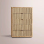 Camora Tall Drawer Dresser — GREIGE OAK / 5-NARROW