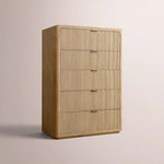 Camora Tall Drawer Dresser — GREIGE OAK / 5-NARROW