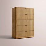 Camora Tall Drawer Dresser — NATURAL OAK / 5-NARROW