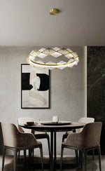 Circular Rote Alabaster Diamond Chandelier — image 4