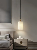 Cylindrical Alabaster Pendant Light — image 6