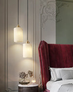 Cylindrical Alabaster Pendant Light — image 9