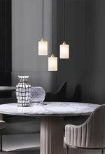 Cylindrical Alabaster Pendant Light — image 12