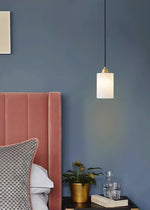 Cylindrical Alabaster Pendant Light — image 14