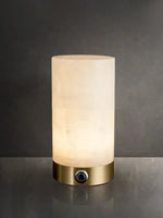 Cylindrical Totem Alabaster Table Lamp