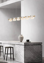 Diamond Shaped Alabaster Ring Chandelier