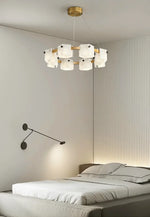 Diamond Shaped Alabaster Ring Chandelier