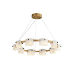Diamond Shaped Alabaster Ring Chandelier