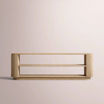 Ethoria Low Console Table — GREIGE OAK / 84