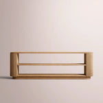Ethoria Low Console Table — NATURAL OAK / 96