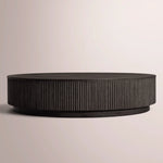 Ethoria Plinth Round Coffee Table — BLACK OAK / 48