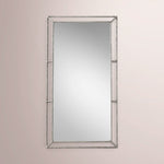 Caloria Open Beveled Floor Mirror — FORGED PEWTER / 42
