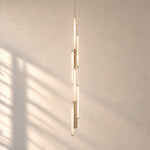 Haivorel 6-Light Tall Reeded Glass Pendant 42.5