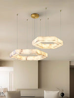 Hexagonal Alabaster Chandelier