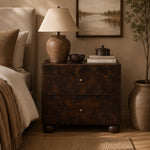 Alvory Nightstand — DARK BROWN BURL