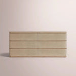 Liromelle Shagreen Drawer Dresser — TAUPE SHAGREEN/GREIGE BRUSHED OAK / 6-DRAWER 72