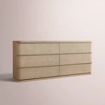Liromelle Shagreen Drawer Dresser — TAUPE SHAGREEN/GREIGE BRUSHED OAK / 6-DRAWER 72