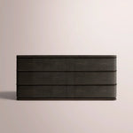 Liromelle Shagreen Drawer Dresser — EBONY SHAGREEN/BLACK BRUSHED OAK / 6-DRAWER 72