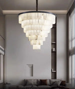 Luxurious Cascading Snow Plaster Chandelier