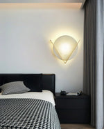 Alabaster Round Victory V Wall Lamp