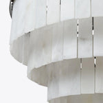 Rectangular Alabaster Tiered Round Chandelier